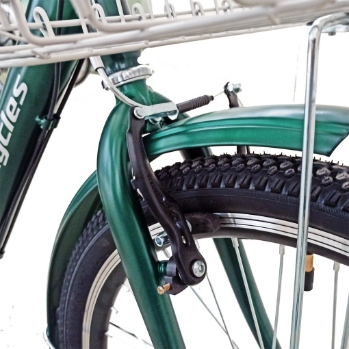 Tricicletă 24" pentru adulți BR CYCLES Pro2008-VB, cadru oțel 16", 7 viteze, frâne V-Brake/tambur, verde kaki - Img 15