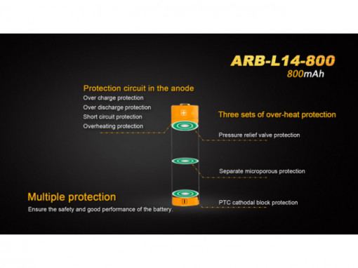 Acumulator Fenix 14500 - 800mAh - ARB-L 14-800 2