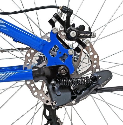 Bicicleta BR STORM 24", 21 viteze, frane pe disc, cadru otel 14", manete secventiale, albastru/verde - Img 9