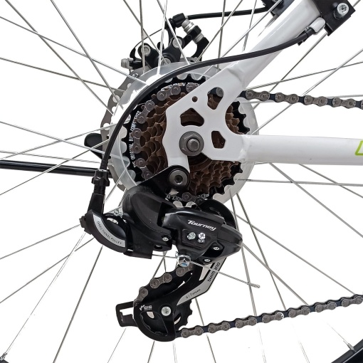 Bicicleta BR TARGET Carrier 29", 21 viteze, frane pe disc, cadru otel 17", manete secventiale, alb\negru - Img 5