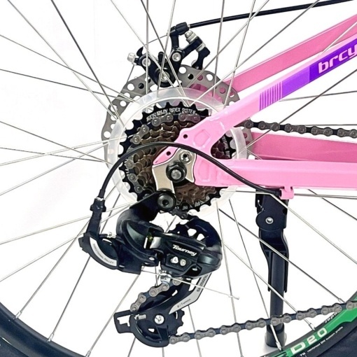 Bicicleta BR Tornado 26", 21 viteze, frane pe disc, cadru din aluminiu 13.5", manete secventiale, roz - Img 12
