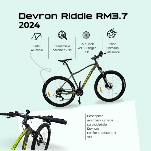 Bicicleta Mtb Devron Riddle RM3.7 2024 - 27.5 Inch, L, Verde - Img 3
