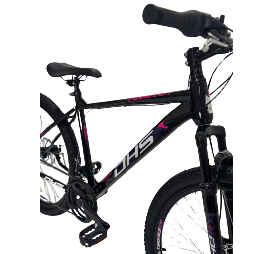 Bicicleta Mtb Dhs 2605 - 26 inch, M, Negru/Violet - Img 4