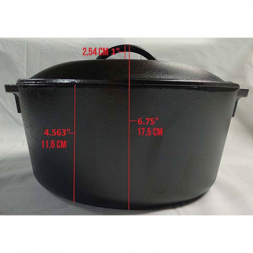 Ceaun din fonta cu capac - cuptor olandez Lodge, 25,4 cm 4,7 litri - L-8DO3 5