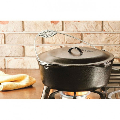 Ceaun din fonta cu capac - cuptor olandez Lodge 33 cm 8,5 litri - L-12DO3 2