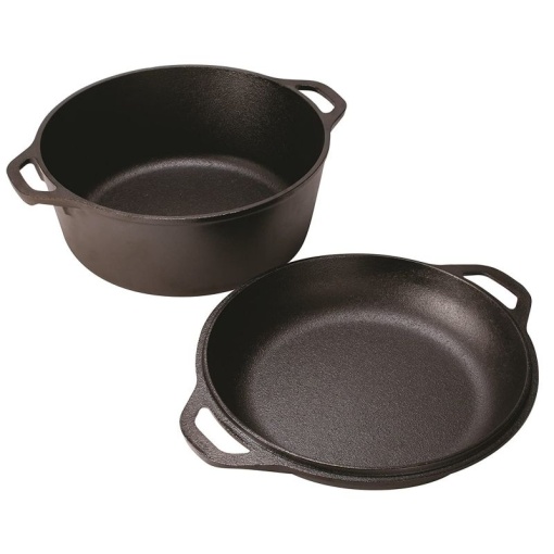Ceaun din fonta cu capac tip tigaie - cuptor olandez Lodge 25,4 cm 4,7 litri - L-8DD3 - Img 3