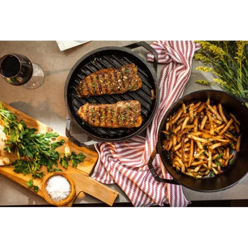 Ceaun din fonta cu capac tip tigaie grill - cuptor olandez Lodge Chef Collection 30,5 cm 5,6 litri - L-C6DD - Img 8