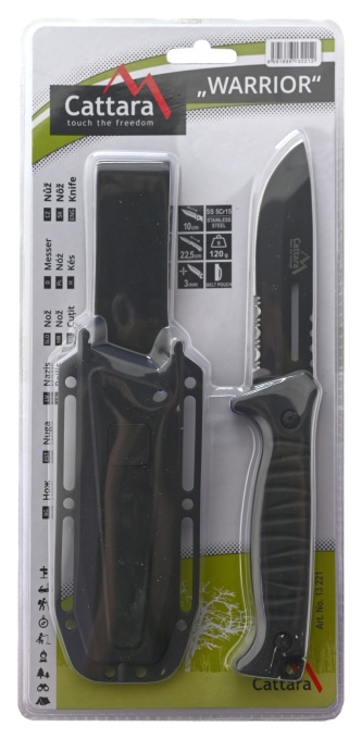 Cutit outdoor Cattara Warrior 22.5cm, teaca tactica cu prindere curea - TT13221 - Img 8