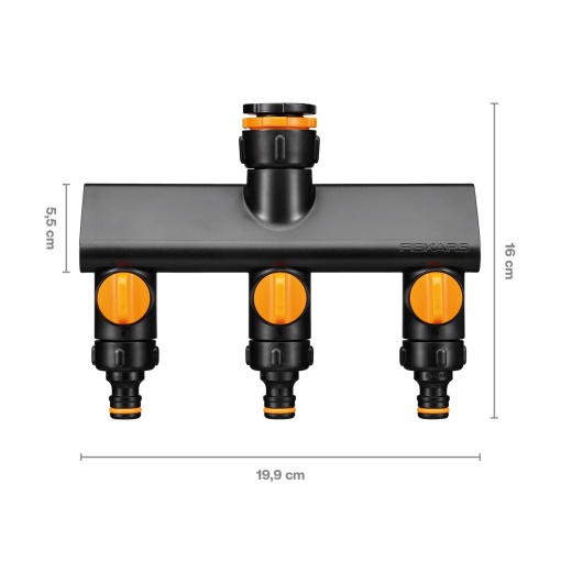 FISKARS Conector robinet cu 3 cai Fiskars Comfort On/Off, diametru conector 1/2", 3/4", 1" - 1070578 - Img 3