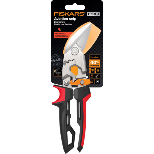 FISKARS Foarfeca pentru tabla Fiskars PowerGear, cotita pe stanga - 1027211 - Img 7