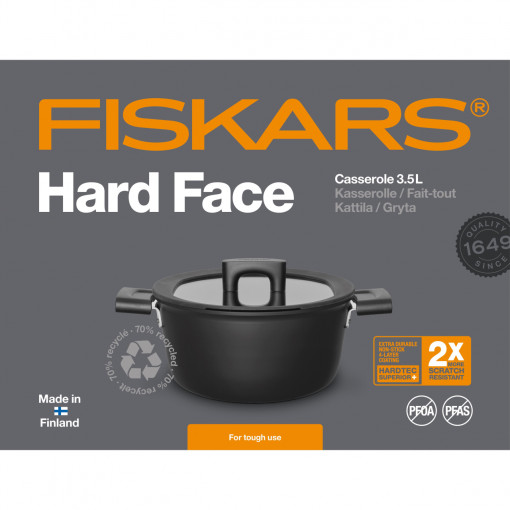 FISKARS Oala cu capac Fiskars Hard Face, Ø 22 cm, 3.5 L - 1052227 - Img 3