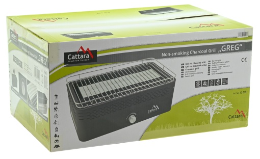 Gratar camping pe carbune Cattara Greg, ventilator pe baterii, table top, 44.5x22.5cm - TT13019 - Img 7