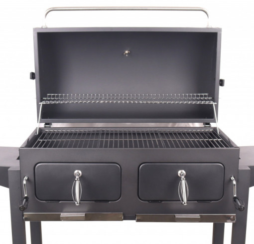 Gratar pe carbuni, Cattara Royal Grande 3XL, 84 x 42cm, mobil, capac, 2 tavi carbune - TT13047 - Img 3