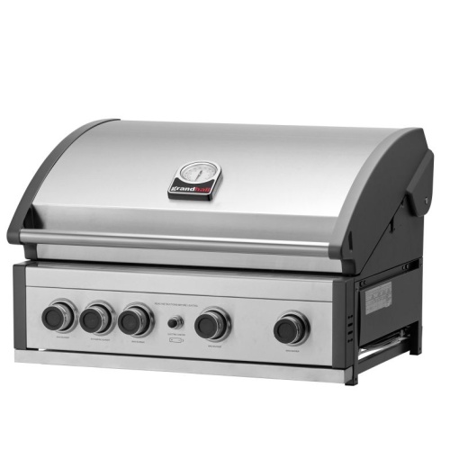 Gratar pe gaz cu 5 arzatoare 4 inox si 1 infrarosu, incastrabil, grile si plita fonta, Grandhall Pro Elite 4 - K04000383A - Img 2