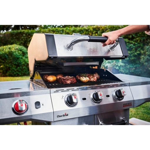 Gratar pe gaz din inox Char-Broil Advantage PRO S3 cu 3 arzatoare si sear burner, grile din fonta, TRU-Infrared - 140976 - Img 6