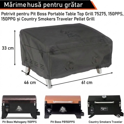 Husa pentru gratar portabil Pit Boss Navigator PB150 - 32125 - Img 3