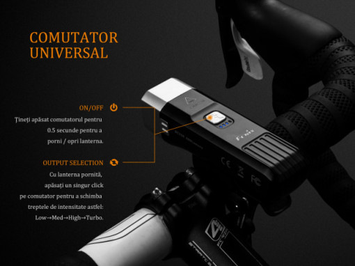 Lanterna bicicleta de ghidon Fenix BC25R Reincarcabila 600 Lumeni 106 Metri 5