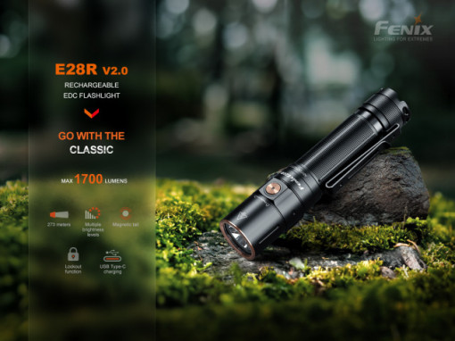 Lanternă EDC Reîncărcabilă 1700 Lumeni 273 metri Fenix E28R V2.0 - ADV-496-001 - Img 6