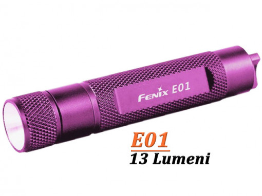 Lanterna Fenix E01 13 lumeni violet