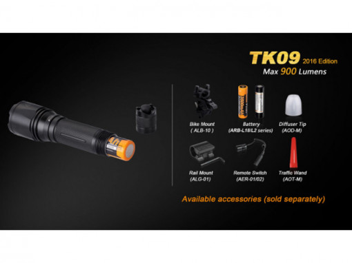 Lanterna Fenix TK09 - Editie 2016 - 900 lumeni 310 metri accesorii
