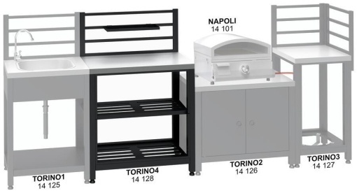 Masa cu rafturi modulara Torino 4 Cattara pentru bucatarie exterioara 80x47x123cm - TT14128 - Img 7