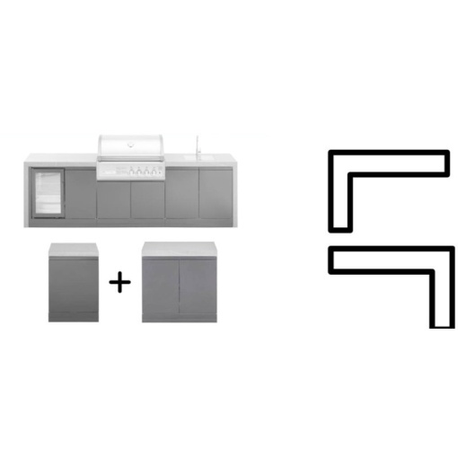 Modul bucatarie de exterior - coltar pentru imbinare bucatarie exterioara 61,5 cm Grandhall Grandpro K01000371A/72A - GC615WORNN - Img 6