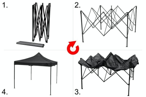 Pavilion pliabil impermeabil Cattara 3 x 3m gri - TT13342 - Img 3