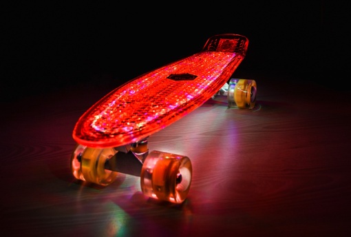 Penny board Mad Cruiser Full LED ABEC 7-rosu - Img 6