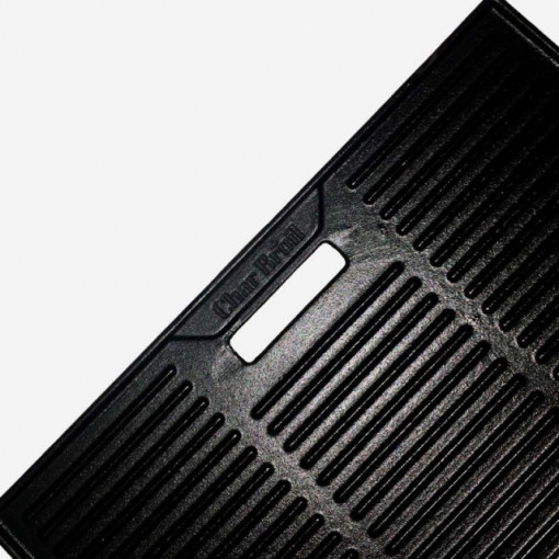 Plita din fonta cu 2 fete neteda si grill 38 x 39 cm Char-Broil - 140573 orificiu