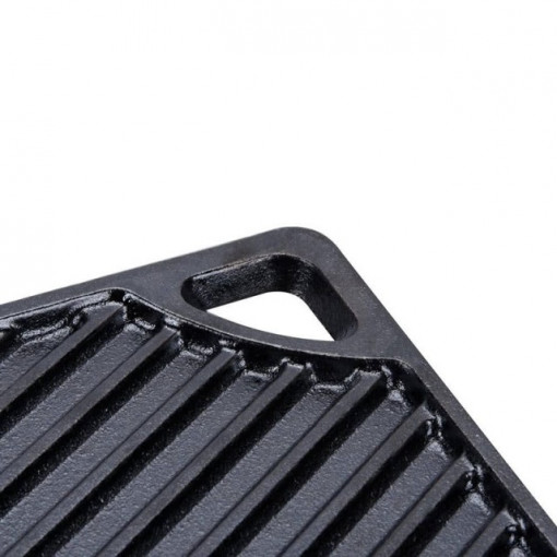 Plita din fonta cu 2 fete neteda si grill Lodge 42,5 x 24 cm - L-DP3 - Img 3