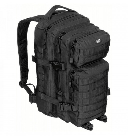 Rucsac modular Assault, 30 litri, multiple buzunare, compatibil sistem hidratare, negru MFH - OUTMA.30333A