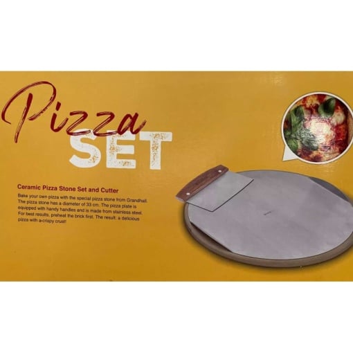 Set pizza piatra 33 cm, foaie inox 31 cm si feliator Grandhall - A06619033M - Img 5