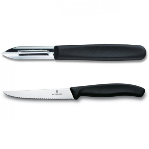 Set Victorinox pentru Bucatarie, 11 piese, suport lemn - 5.1153.11 cutite curatat