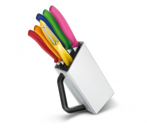 Set Victorinox pentru Bucatarie, 6 piese, suport alb - 6.7127.6L14 pe maner