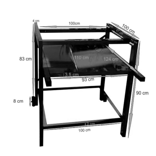 Stand metalic mobil pentru cuptor traditional pentru pizza pe lemne Maximus Prime 108 x 100 x 98 cm - MAXIMUSPRIMESTAND - Img 2