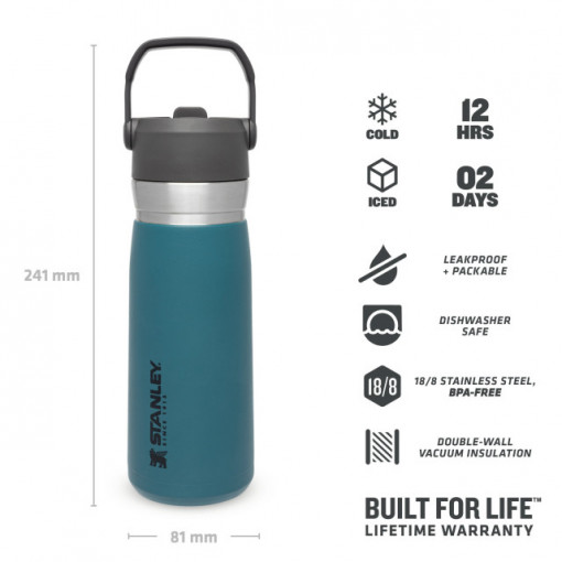 Sticla Apa Stanley The IceFlow™ Flip Straw Water Bottle Lagoon 0.65L - 10-09697-009 3