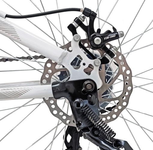 Bicicleta BR STORM 24", 21 viteze, frane pe disc, cadru otel 14", manete secventiale, alb/verde - Img 9