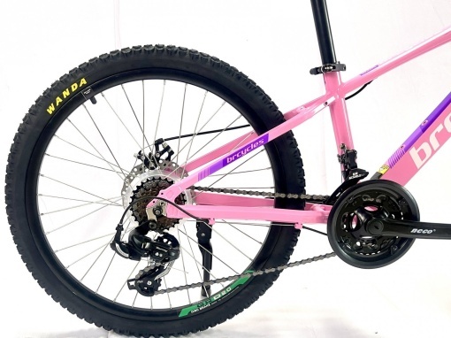 Bicicleta BR Tornado 24", 21 viteze, frane pe disc, cadru din aluminiu 13", manete secventiale, roz - Img 5