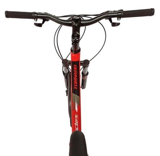 Bicicleta BR Tornado ProMG 24", jante MAGNEZIU, 21 viteze, frane pe disc, cadru din aluminiu 13", manete secventiale, rosu - Img 7