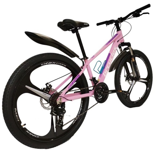 Bicicleta BR Tornado ProMG 26", jante MAGNEZIU, 21 viteze, frane pe disc, cadru din aluminiu 13.5", manete secventiale, roz - Img 2