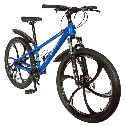 Bicicleta BR Tsunami ProMG 24", cadru otel 13", jante magneziu, manete secventiale, frane disc, 21 viteze, albastru - Img 2