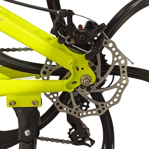 Bicicleta BR Tsunami ProMG 24", cadru otel 13", jante magneziu, manete secventiale, frane disc, 21 viteze, fluo - Img 7