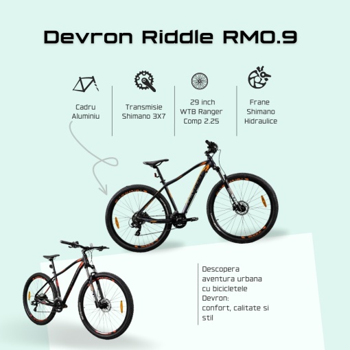 Bicicleta Mtb Devron Riddle 2023 RM0.9 - 29 Inch, M, Gri - Img 5