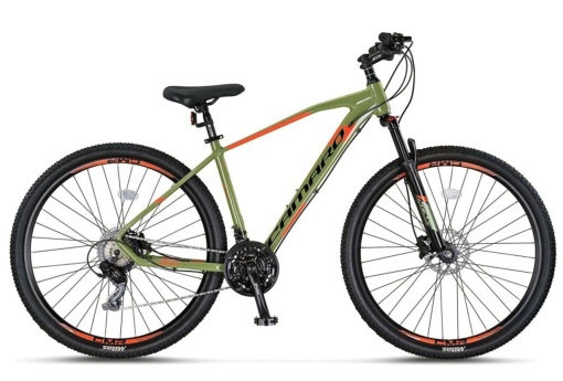 Bicicleta MTB-HT 27.5" UMIT Camaro 2D, cadru aluminiu 20", frane disc, 21 viteze, verde/portocaliu