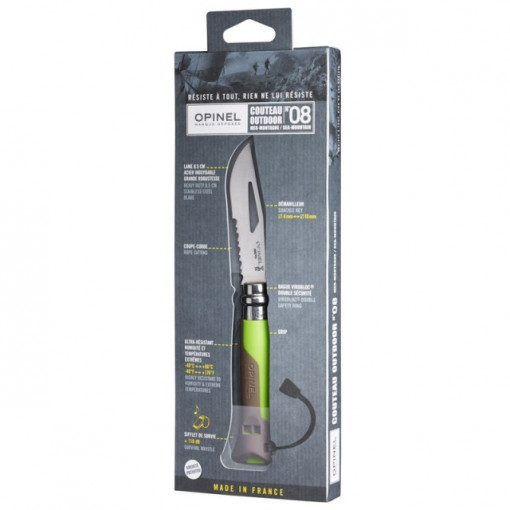 Briceag Opinel N°08 Inox Outdoor Verde, lama 8.5cm - 001715 - Img 4