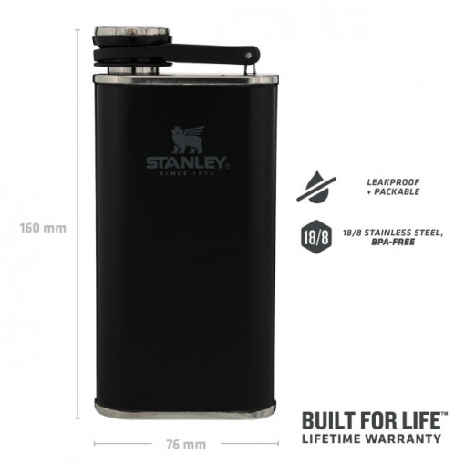 Butelca Stanley pentru alcool The Easy Fill Wide Mouth Flask Stanley Matte Black Pebble 0.24l - 10-00837-127 3