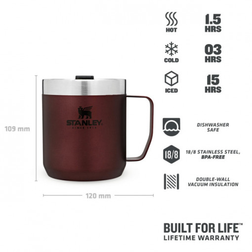 Cana termoizolanta Stanley The Legendary Camp Mug Wine 0.35 l - 10-09366-008 3