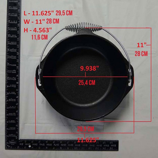 Ceaun din fonta cu capac - cuptor olandez Lodge, 25,4 cm 4,7 litri - L-8DO3 6