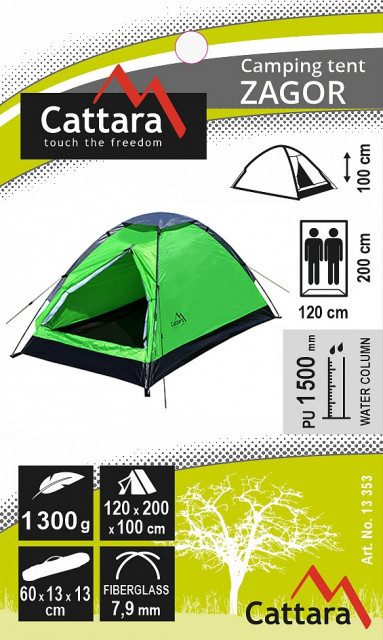 Cort 2 persoane Zagor Cattara 200x120x100cm, rezistenta la apa 1500mm - TT13353 - Img 7