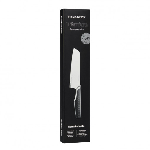 Cutit santoku Fiskars Titanium, 20 cm - Img 2